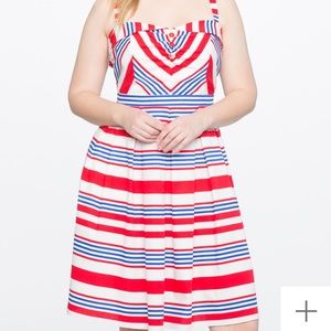 Eloquii Patterned sweet heart fit and flare dress